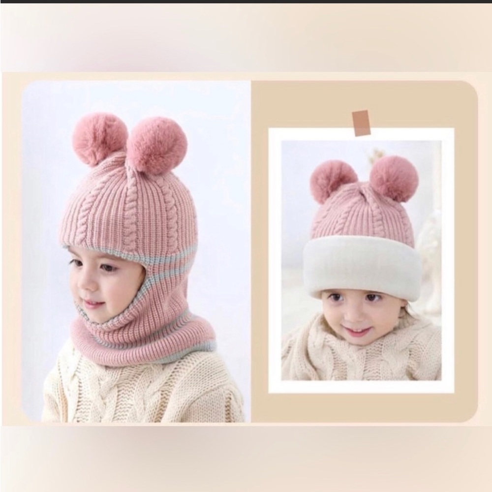 COPY - Baby boy girl all in one  winter hat and scarf